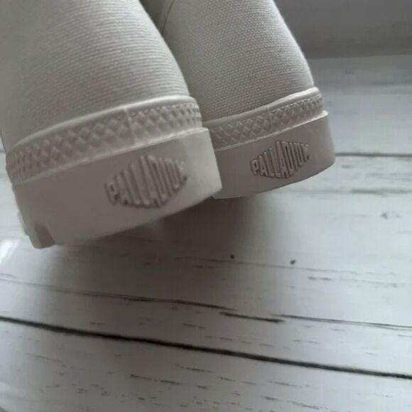 Palladium White Chunky Lug Sole Y2K High Top Vegan Combat Boots Sneakers Shoes - Picture 13 of 16